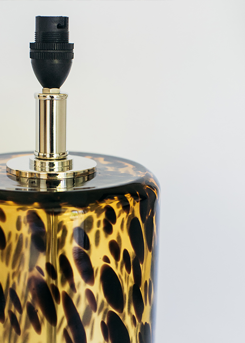 Tortoiseshell Finish Glass Lamp